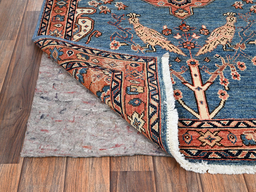 3'1" x 4'11" New Hand Knotted Blue Wool Rectangle Oriental Rug - MOA1021609