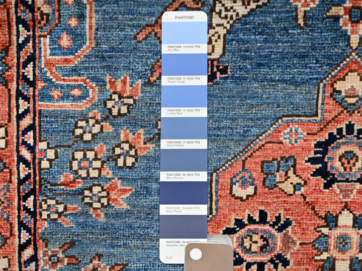 3'1" x 4'11" New Hand Knotted Blue Wool Rectangle Oriental Rug - MOA1021609