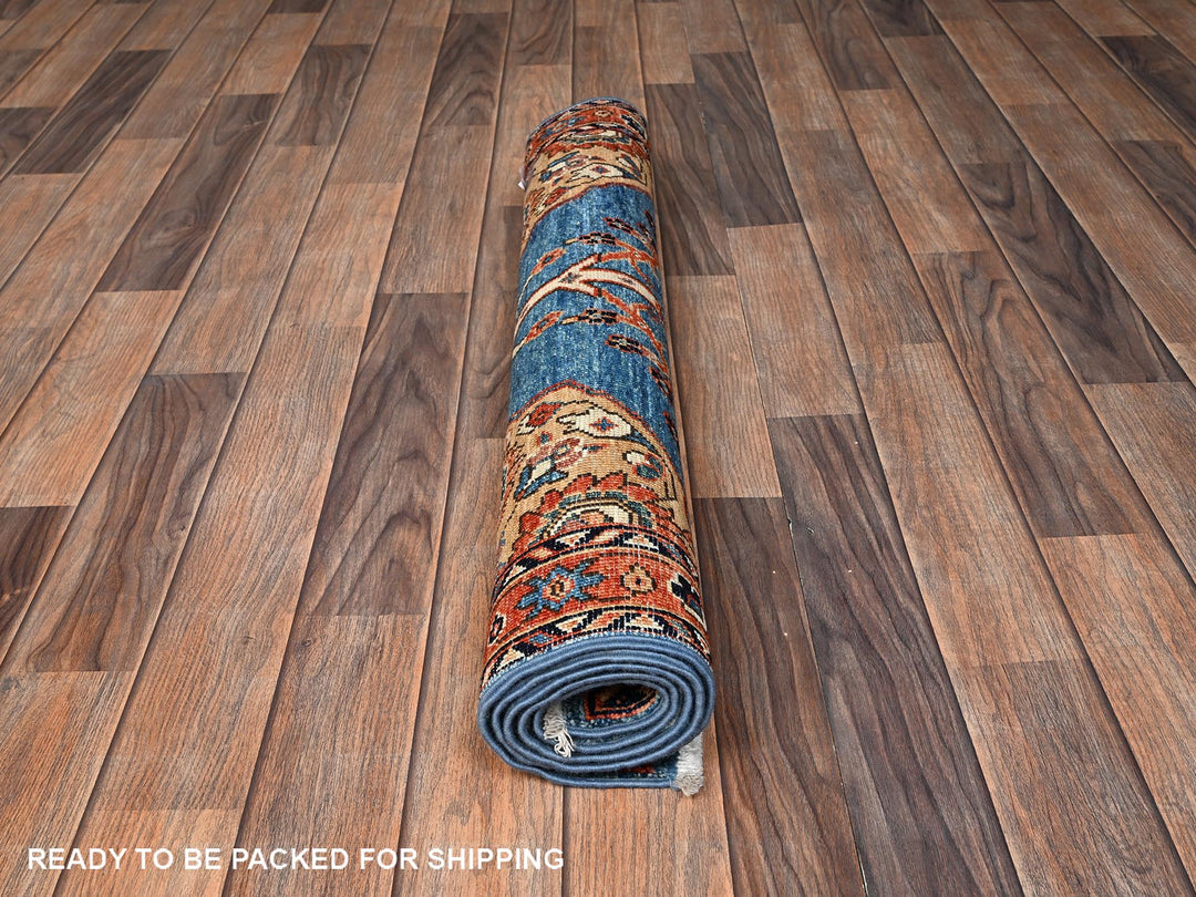 3'1" x 4'11" New Hand Knotted Blue Wool Rectangle Oriental Rug - MOA1021609