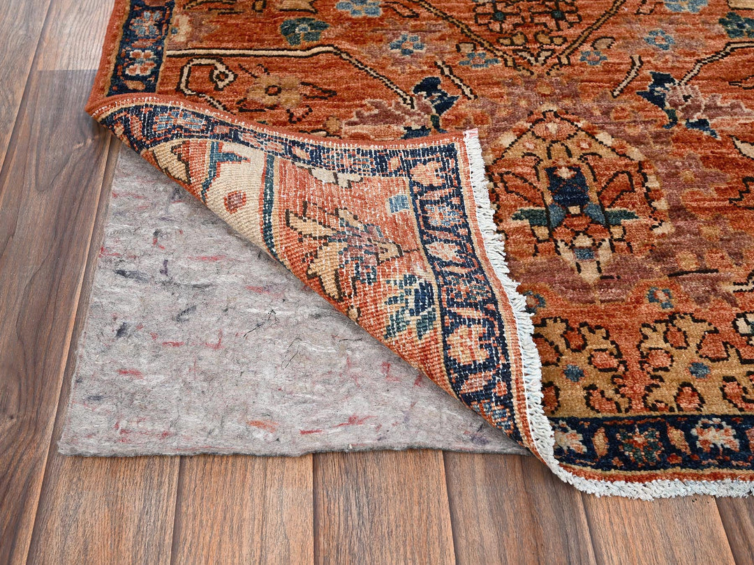 2'11" x 4'10" New Hand Knotted Orange Wool Rectangle Oriental Rug - MOA1021610