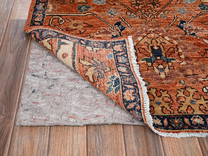 2'11" x 4'10" New Hand Knotted Orange Wool Rectangle Oriental Rug - MOA1021610