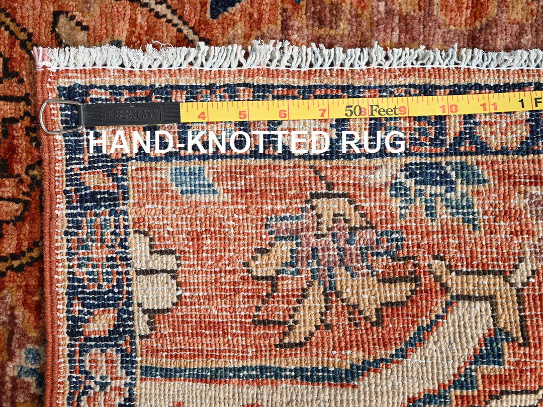 2'11" x 4'10" New Hand Knotted Orange Wool Rectangle Oriental Rug - MOA1021610