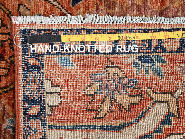 2'11" x 4'10" New Hand Knotted Orange Wool Rectangle Oriental Rug - MOA1021610