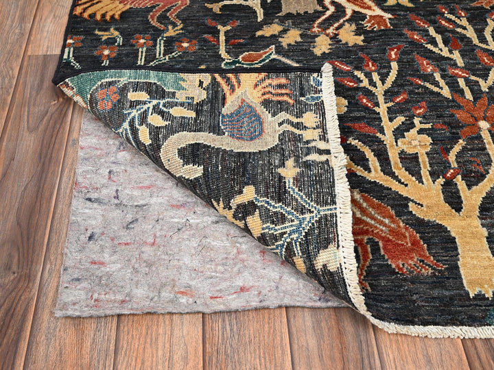 3'3" x 4'11" New Hand Knotted Black Wool Rectangle Oriental Rug - MOA1021612