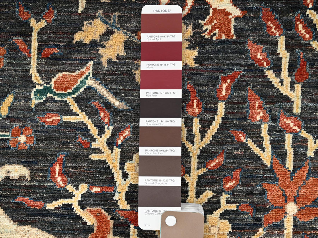 3'3" x 4'11" New Hand Knotted Black Wool Rectangle Oriental Rug - MOA1021612