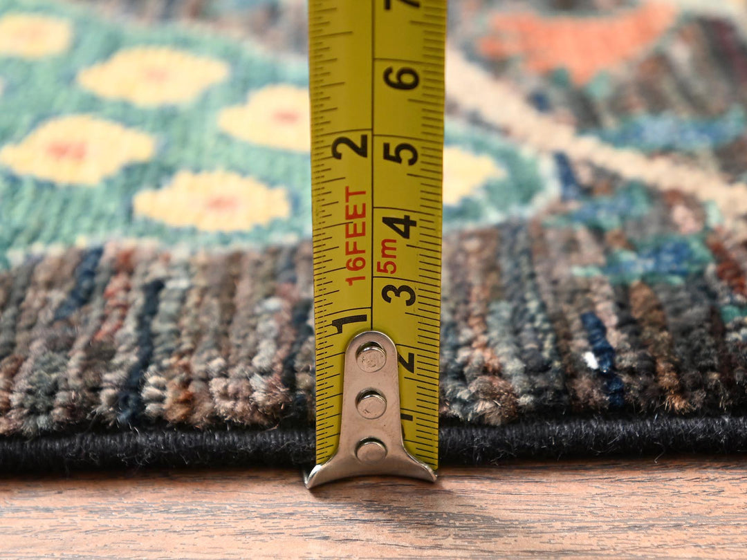 3'3" x 4'11" New Hand Knotted Black Wool Rectangle Oriental Rug - MOA1021612