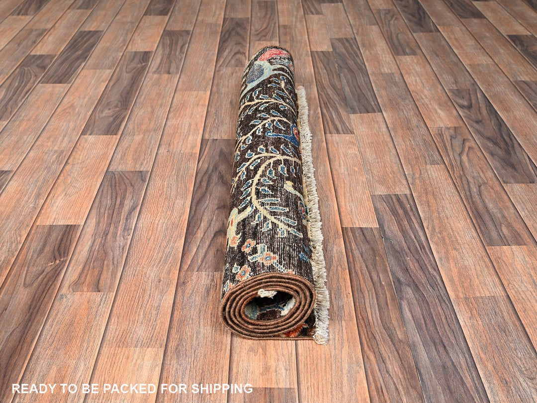 3'2" x 4'9" New Hand Knotted Brown Wool Rectangle Oriental Rug - MOA1021613