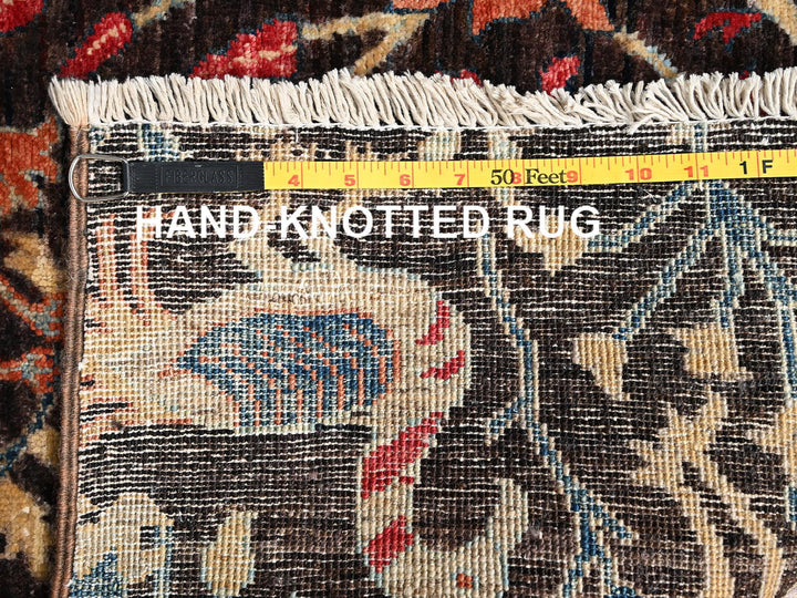 3'2" x 4'9" New Hand Knotted Brown Wool Rectangle Oriental Rug - MOA1021613