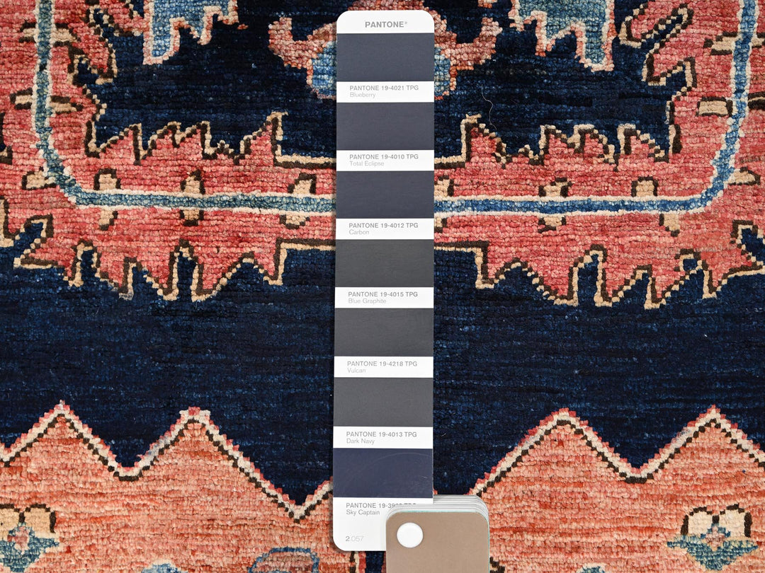 3'4" x 4'11" New Hand Knotted Blue Wool Rectangle Oriental Rug - MOA1021614