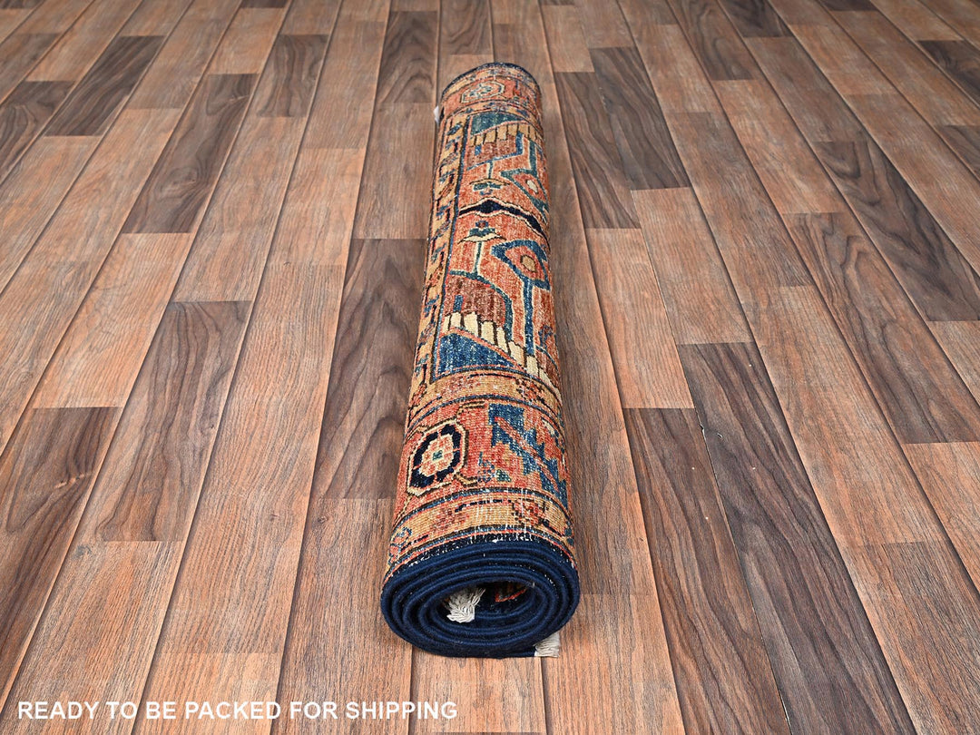 3'4" x 4'11" New Hand Knotted Blue Wool Rectangle Oriental Rug - MOA1021614