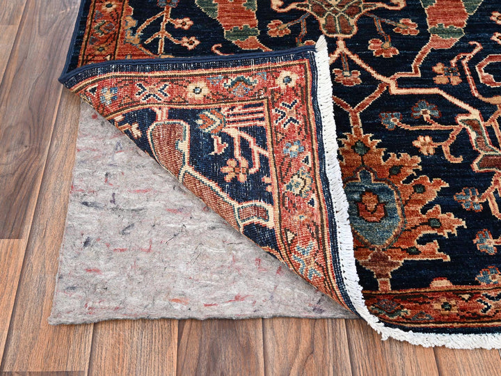 2'11" x 4'9" New Hand Knotted Blue Wool Rectangle Oriental Rug - MOA1021617