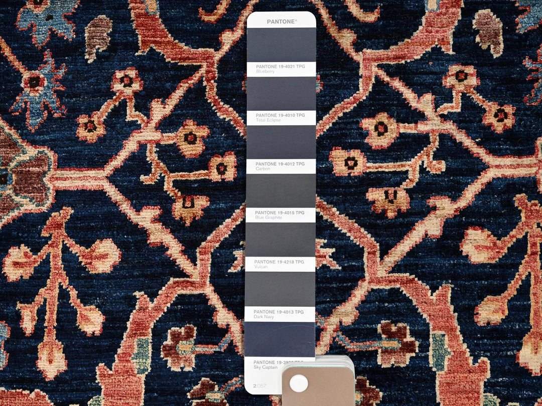 2'11" x 4'9" New Hand Knotted Blue Wool Rectangle Oriental Rug - MOA1021617