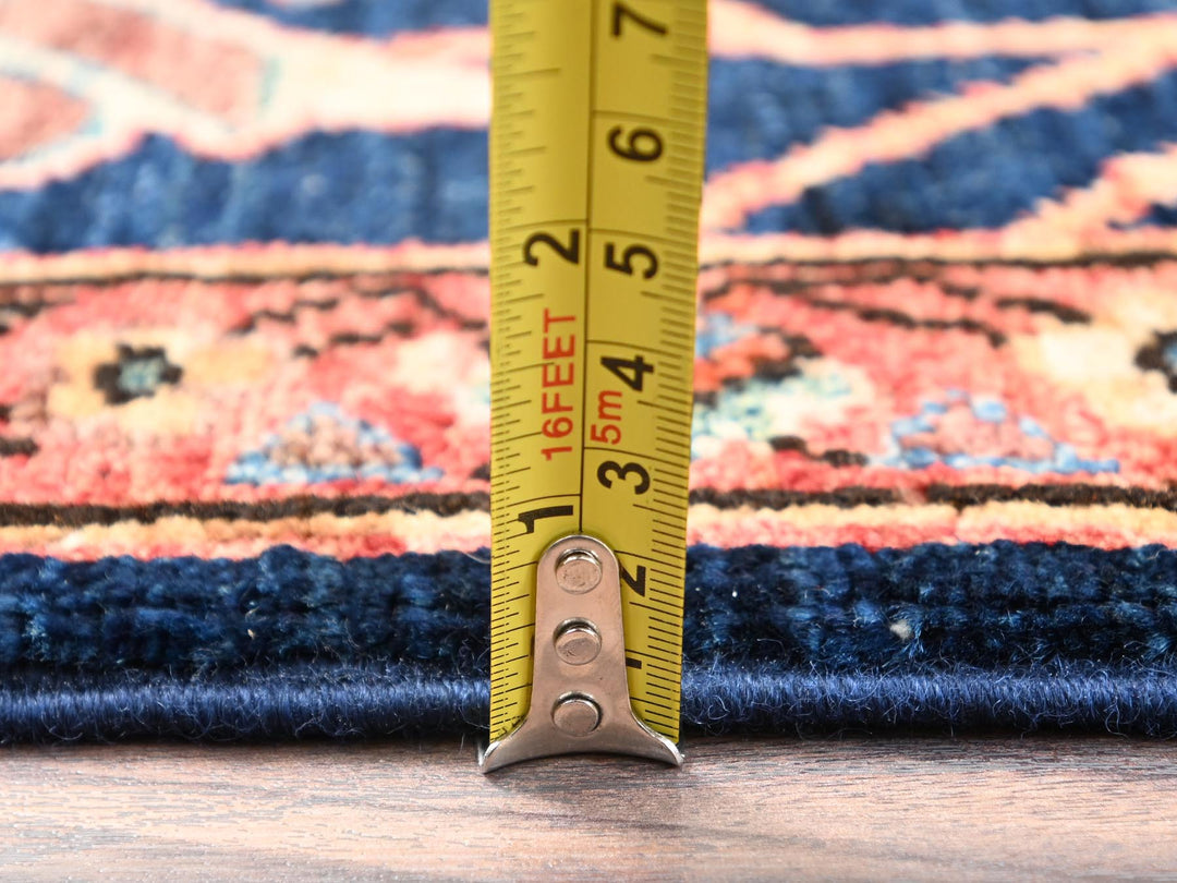 2'11" x 4'9" New Hand Knotted Blue Wool Rectangle Oriental Rug - MOA1021617