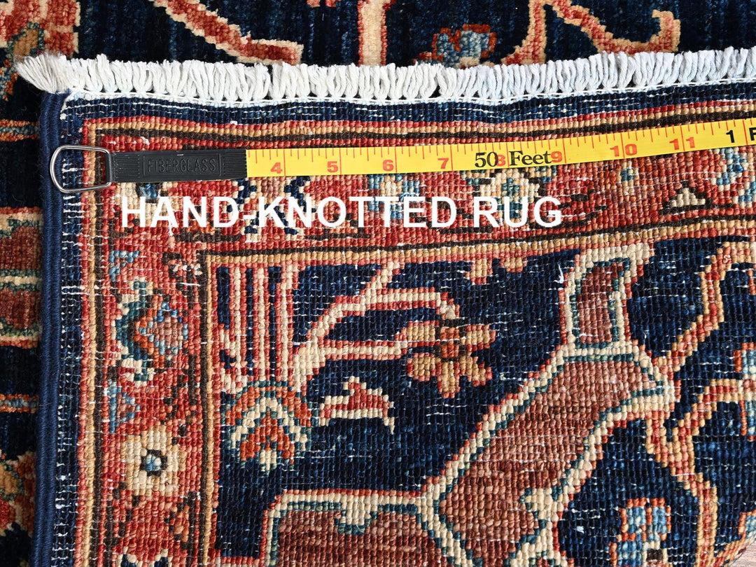 2'11" x 4'9" New Hand Knotted Blue Wool Rectangle Oriental Rug - MOA1021617