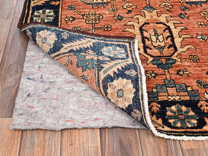 3'2" x 5'3" New Hand Knotted Orange Wool Rectangle Oriental Rug - MOA1021618