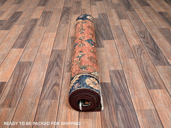 3'2" x 5'3" New Hand Knotted Orange Wool Rectangle Oriental Rug - MOA1021618