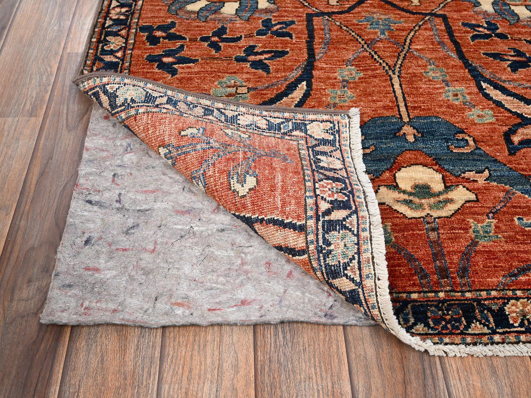 3'1" x 5'0" New Hand Knotted Orange Wool Rectangle Oriental Rug - MOA1021620