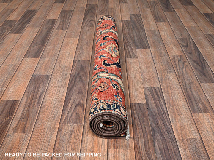 3'1" x 5'0" New Hand Knotted Orange Wool Rectangle Oriental Rug - MOA1021620