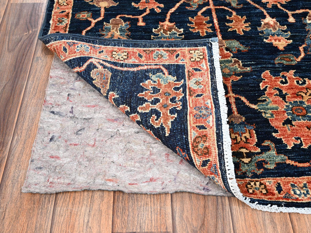 2'8" x 4'2" New Hand Knotted Blue Wool Rectangle Oriental Rug - MOA1021623