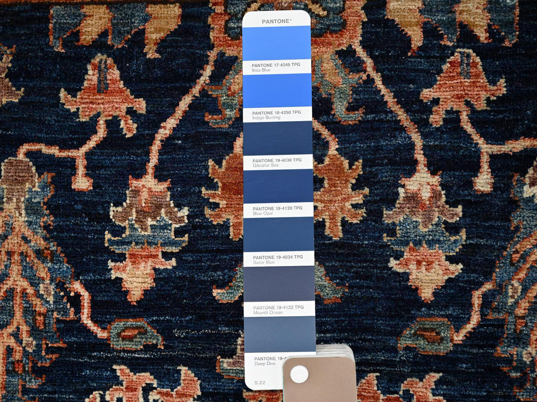 2'8" x 4'2" New Hand Knotted Blue Wool Rectangle Oriental Rug - MOA1021623