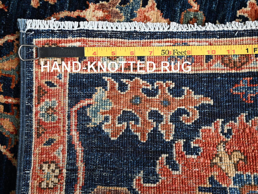 2'8" x 4'2" New Hand Knotted Blue Wool Rectangle Oriental Rug - MOA1021623