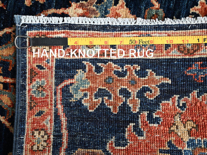 2'8" x 4'2" New Hand Knotted Blue Wool Rectangle Oriental Rug - MOA1021623