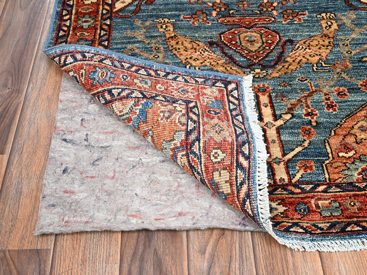 2'9" x 7'8" New Hand Knotted Blue Wool Runner Oriental Rug - MOA1021624