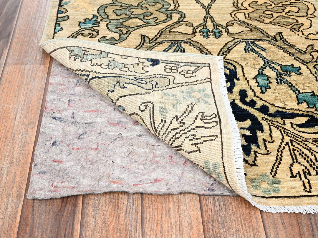 2'7" x 13'10" New Hand Knotted Ivory Wool Runner Oriental Rug - MOA1021625