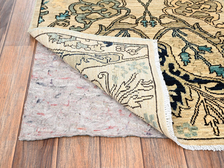 2'7" x 13'10" New Hand Knotted Ivory Wool Runner Oriental Rug - MOA1021625