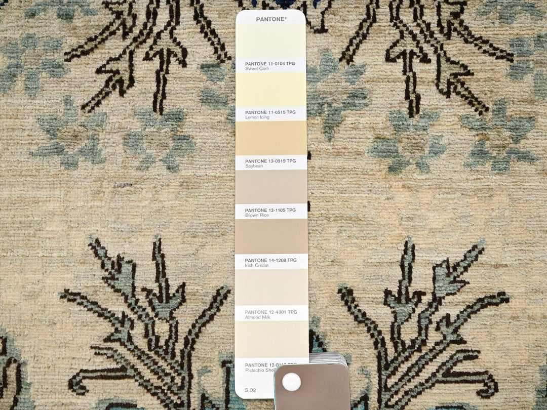 2'7" x 13'10" New Hand Knotted Ivory Wool Runner Oriental Rug - MOA1021625