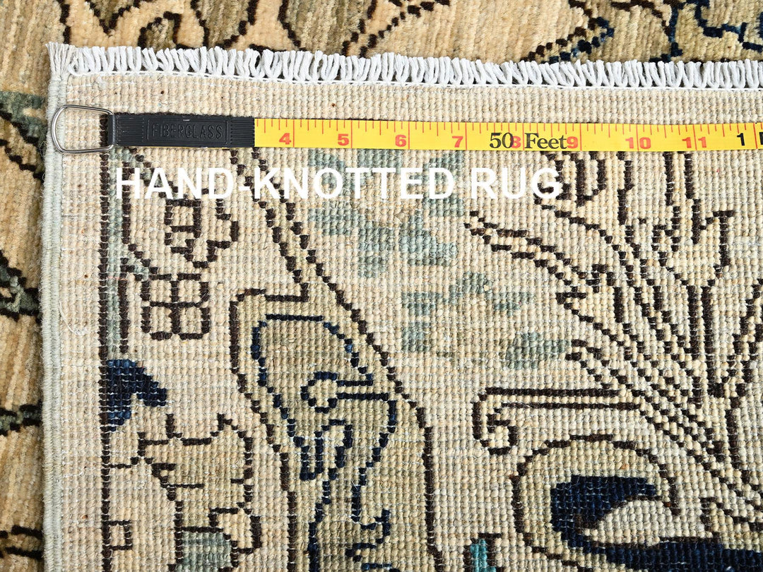 2'7" x 13'10" New Hand Knotted Ivory Wool Runner Oriental Rug - MOA1021625