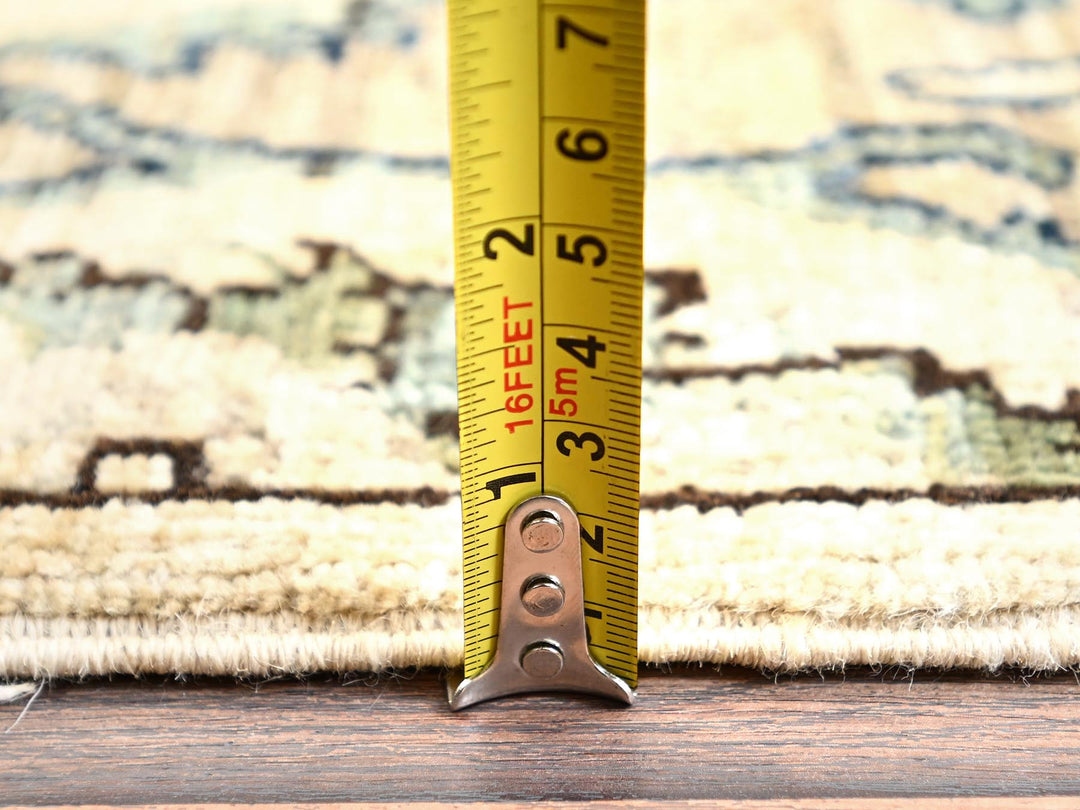 2'8" x 18'3" New Hand Knotted Ivory Wool Runner Oriental Rug - MOA1021626