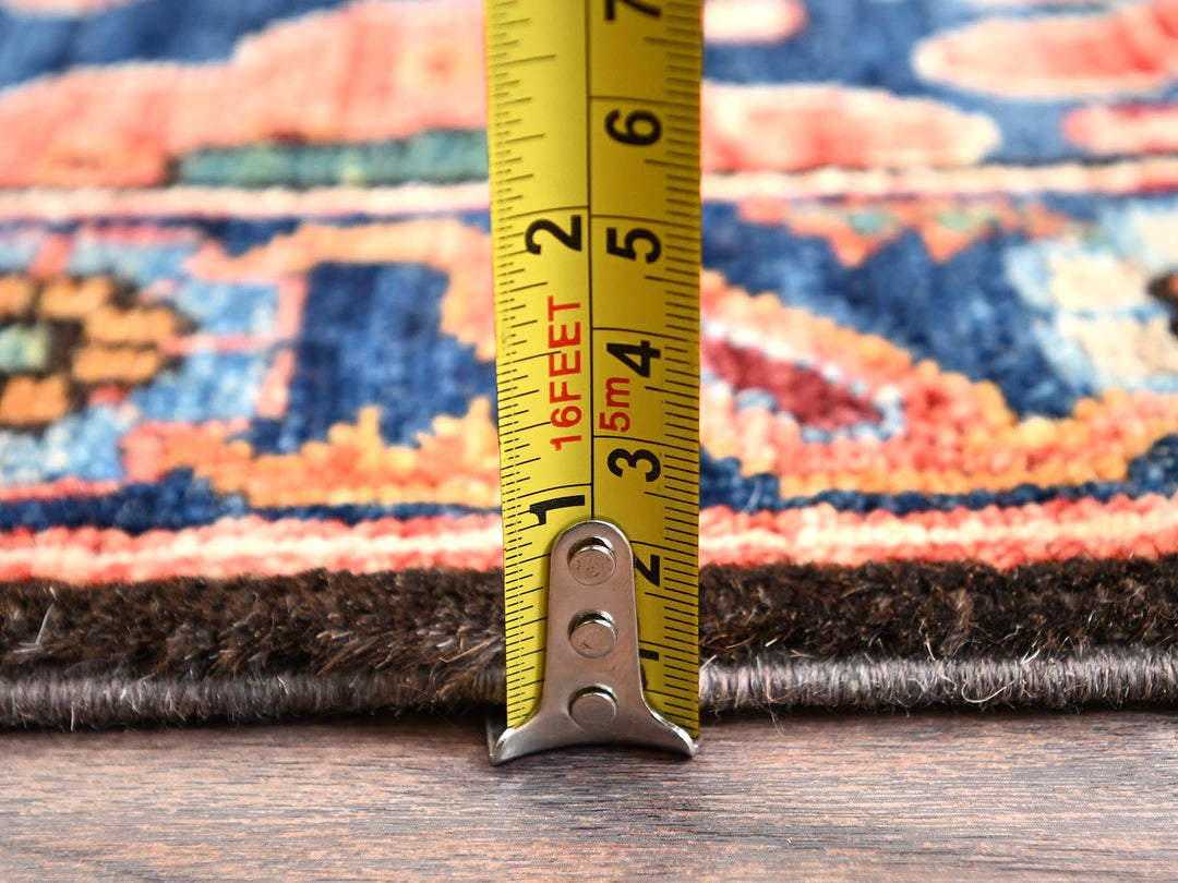 3'3" x 9'9" New Hand Knotted Orange Wool Runner Oriental Rug - MOA1021627