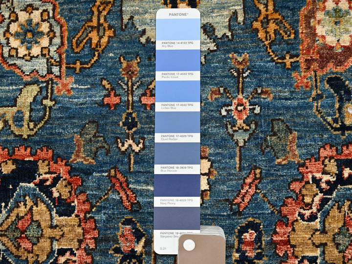 2'7" x 14'7" New Hand Knotted Blue Wool Runner Oriental Rug - MOA1021628