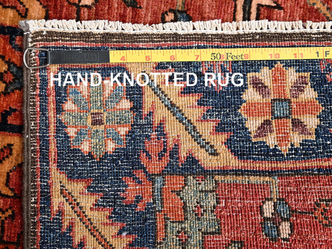 2'11" x 13'3" New Hand Knotted Orange Wool Runner Oriental Rug - MOA1021629