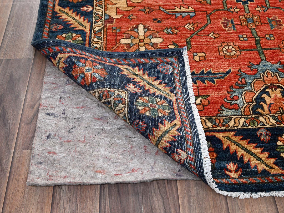 4'0" x 22'7" New Hand Knotted Red Wool Runner Oriental Rug - MOA1021630