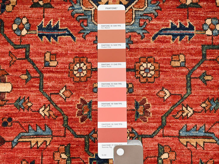 4'0" x 22'7" New Hand Knotted Red Wool Runner Oriental Rug - MOA1021630