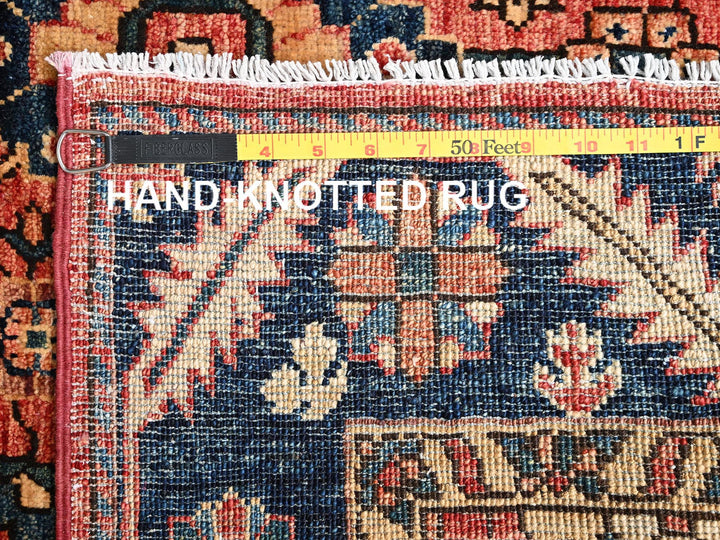 3'10" x 13'7" New Hand Knotted Red Wool Runner Oriental Rug - MOA1021633