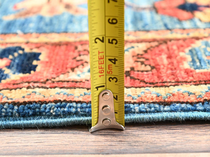 4'1" x 9'7" New Hand Knotted Blue Wool Runner Oriental Rug - MOA1021634