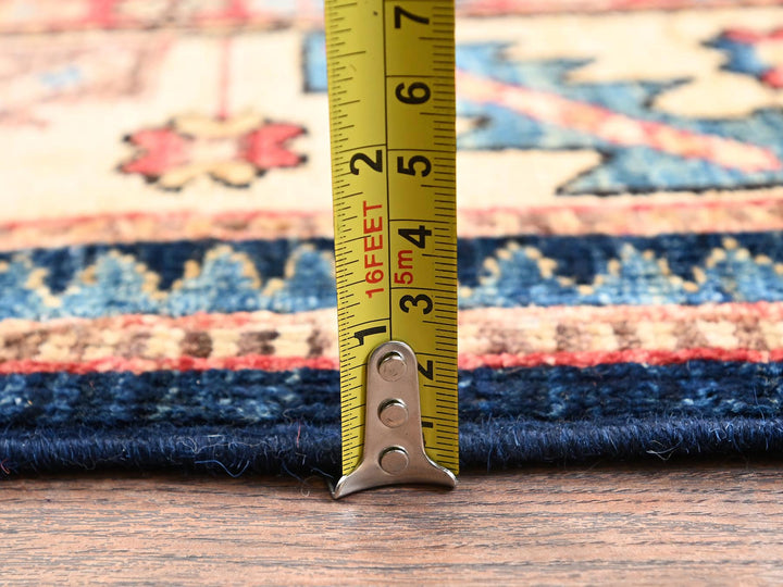 4'2" x 17'9" New Hand Knotted Blue Wool Runner Oriental Rug - MOA1021636