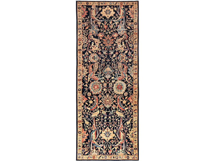 5'1" x 14'6" New Hand Knotted Blue Wool Runner Oriental Rug - MOA1021637