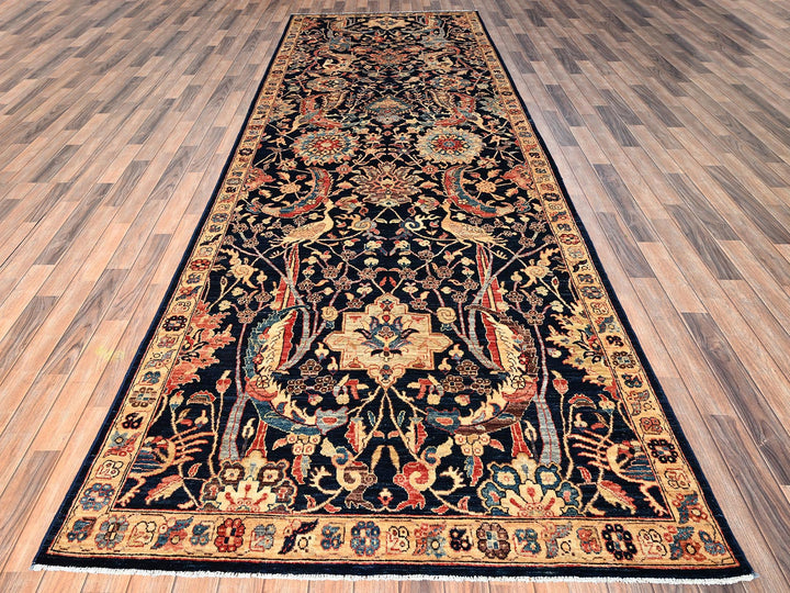 5'1" x 14'6" New Hand Knotted Blue Wool Runner Oriental Rug - MOA1021637