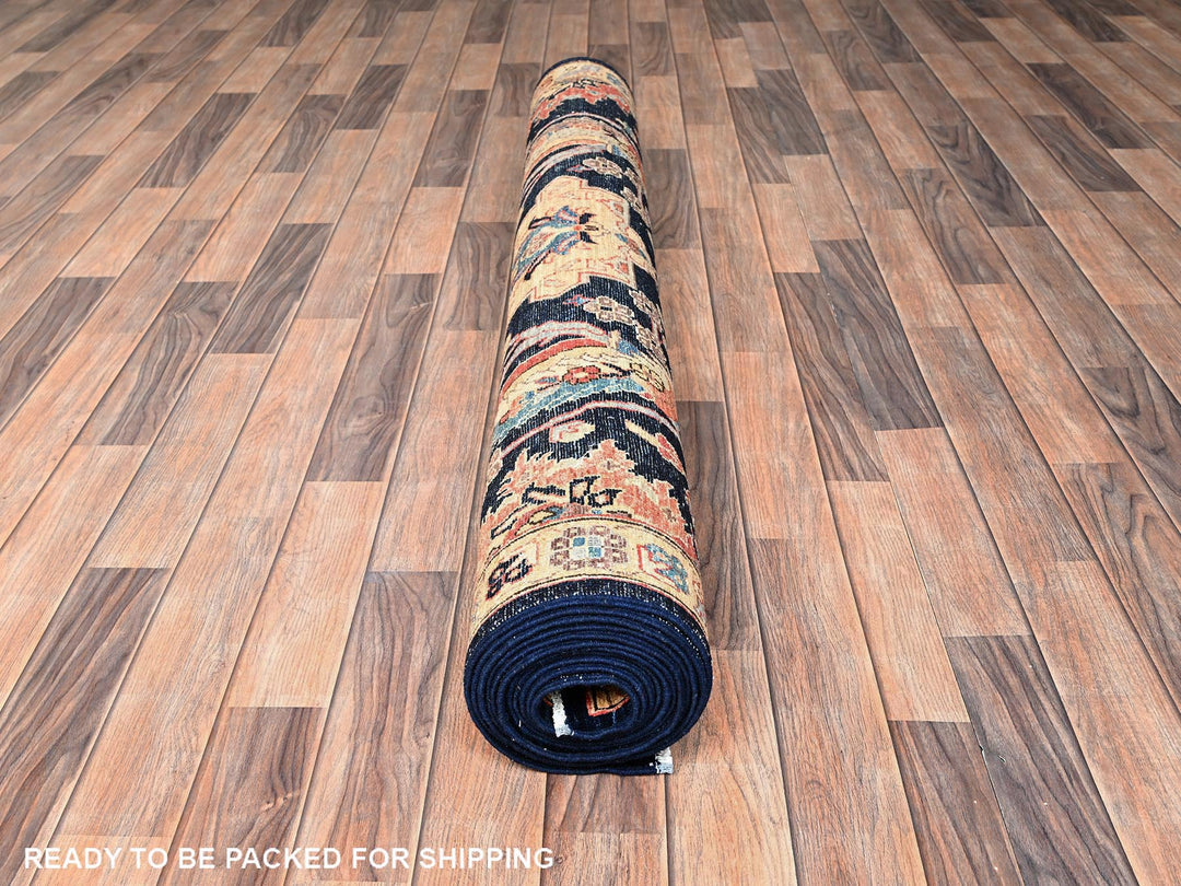 5'1" x 14'6" New Hand Knotted Blue Wool Runner Oriental Rug - MOA1021637