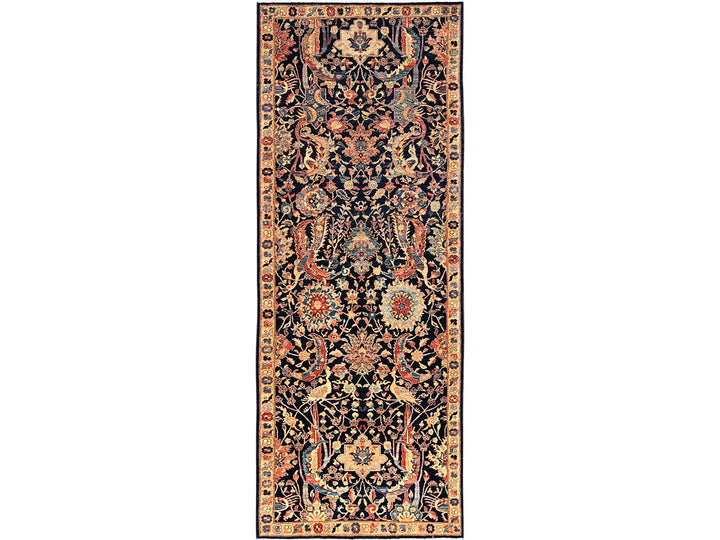 4'11" x 14'0" New Hand Knotted Blue Wool Runner Oriental Rug - MOA1021638