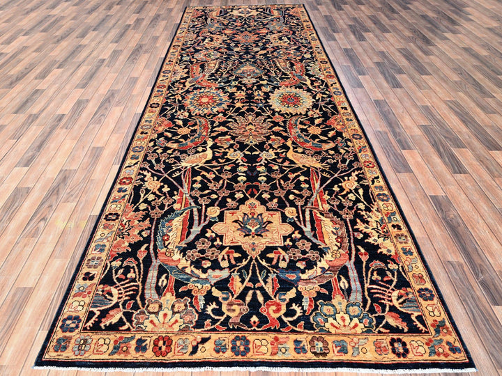 4'11" x 14'0" New Hand Knotted Blue Wool Runner Oriental Rug - MOA1021638