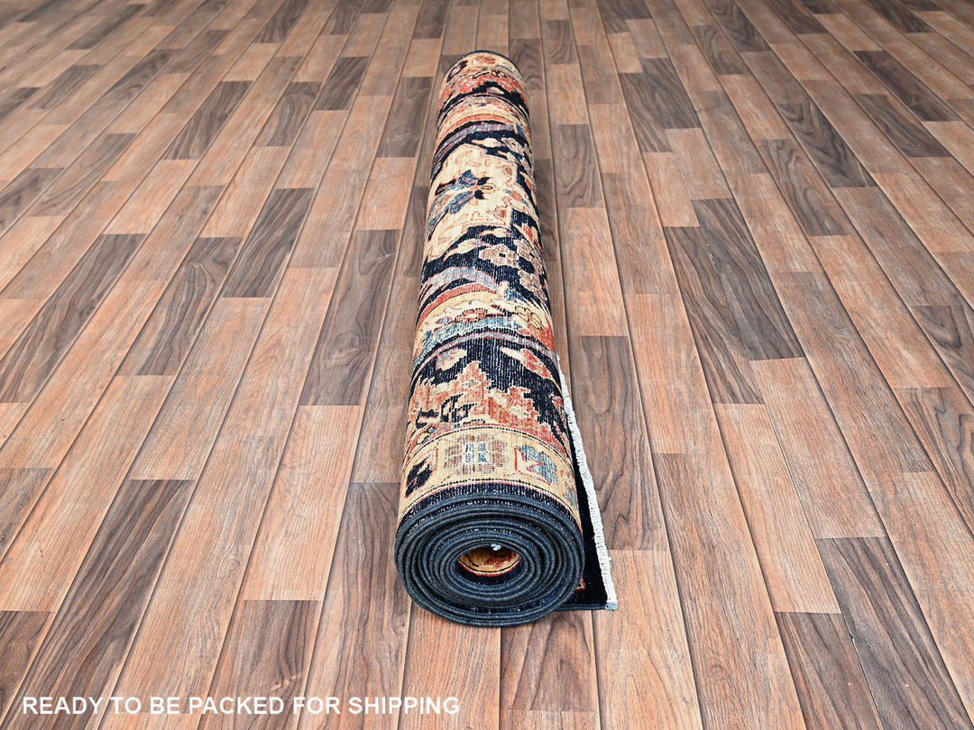 4'11" x 14'0" New Hand Knotted Blue Wool Runner Oriental Rug - MOA1021638