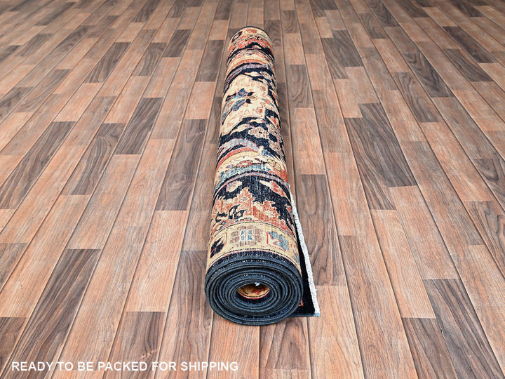 4'11" x 14'0" New Hand Knotted Blue Wool Runner Oriental Rug - MOA1021638