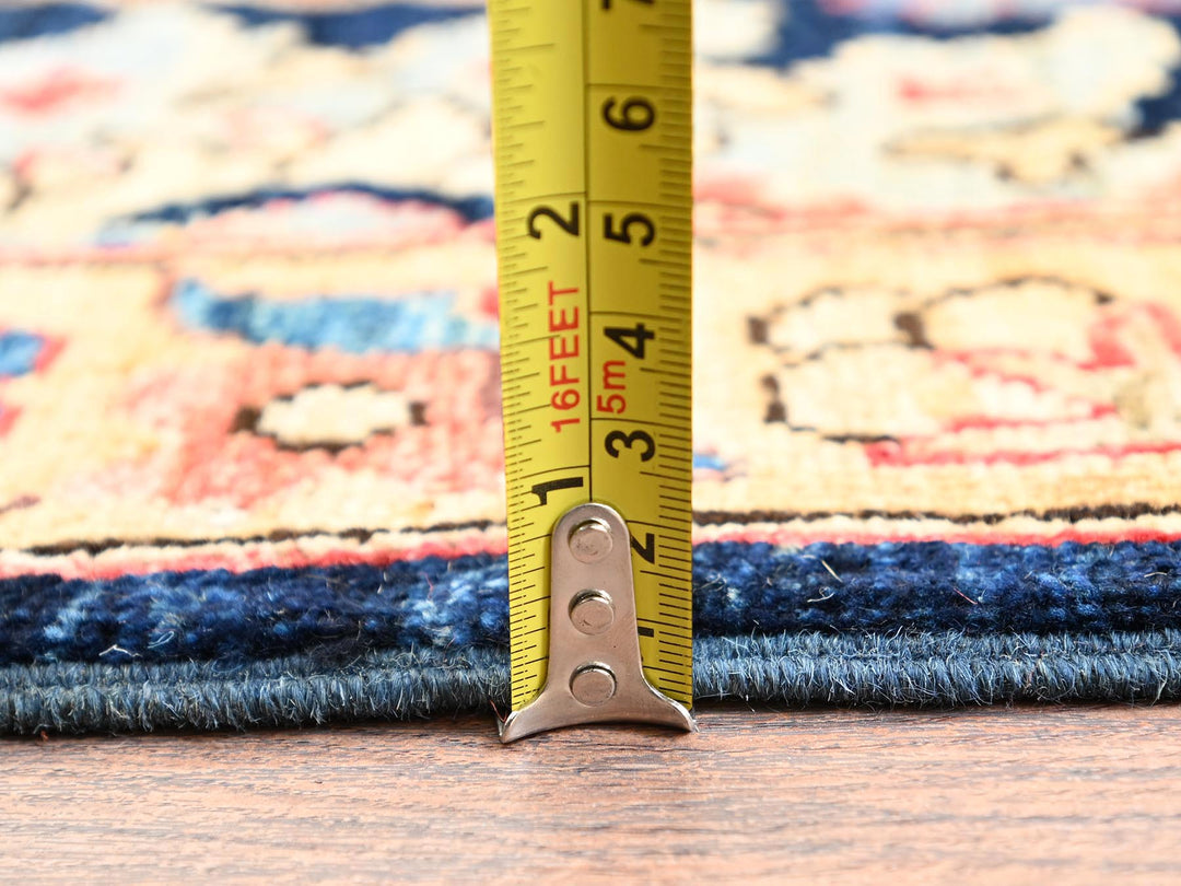 4'11" x 14'0" New Hand Knotted Blue Wool Runner Oriental Rug - MOA1021638