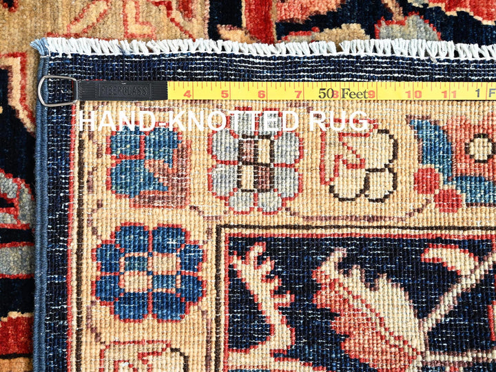 4'11" x 14'0" New Hand Knotted Blue Wool Runner Oriental Rug - MOA1021638