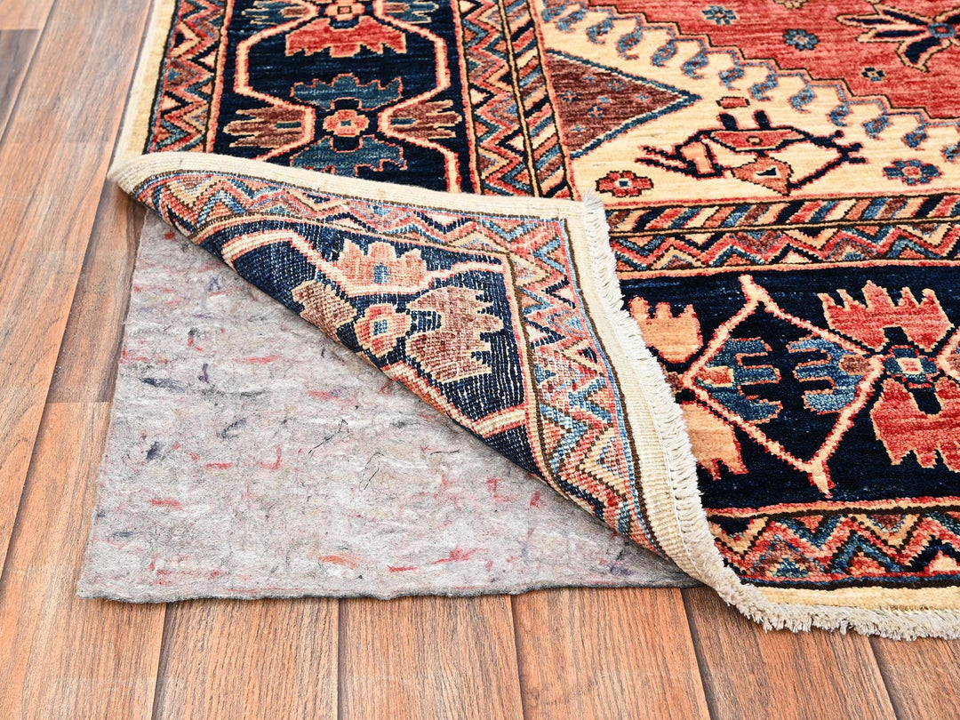 4'10" x 7'6" New Hand Knotted Ivory Wool Rectangle Oriental Rug - MOA1021640